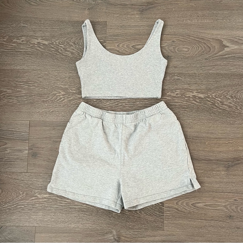 Brandy melville john galt grey tank and shorts set